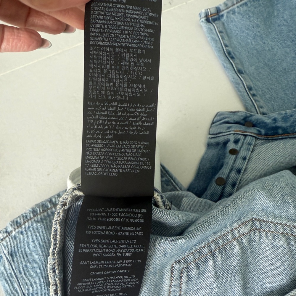Saint Laurent Women's Light Blue Straight Leg Jeans - Picture 5 of 10